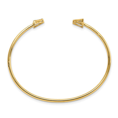14K Gelbgold polierter Armreif mit natürlichem Diamant in Dreiecksform