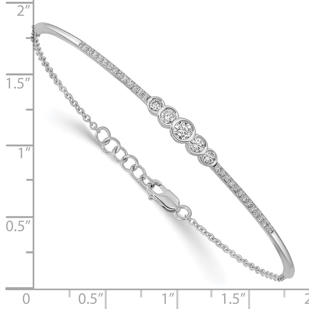 Armband aus 14K Gelbgold mit poliertem Finish und natürlichen Diamanten in Krappen- und Zargenfassung, massiv, 3 mm breit