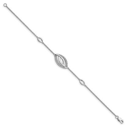 14K Gelbgold Armband mit natürlichen Diamanten, 17,8 cm (7 Zoll)