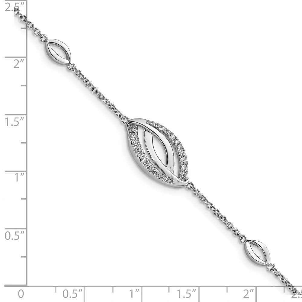 14K Gelbgold Armband mit natürlichen Diamanten, 17,8 cm (7 Zoll)