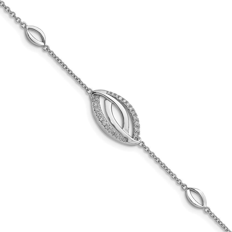 14K Gelbgold Armband mit natürlichen Diamanten, 17,8 cm (7 Zoll)