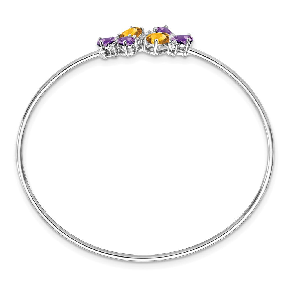 14K Gelbgold Armreif mit Citrin, Amethyst und Diamanten