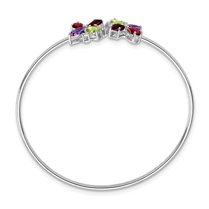 14K Gelbgold Armreif mit Amethyst, Peridot, Granat und Diamant