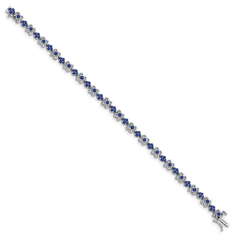 14K Gelbgold Armband mit Labor-Saphiren