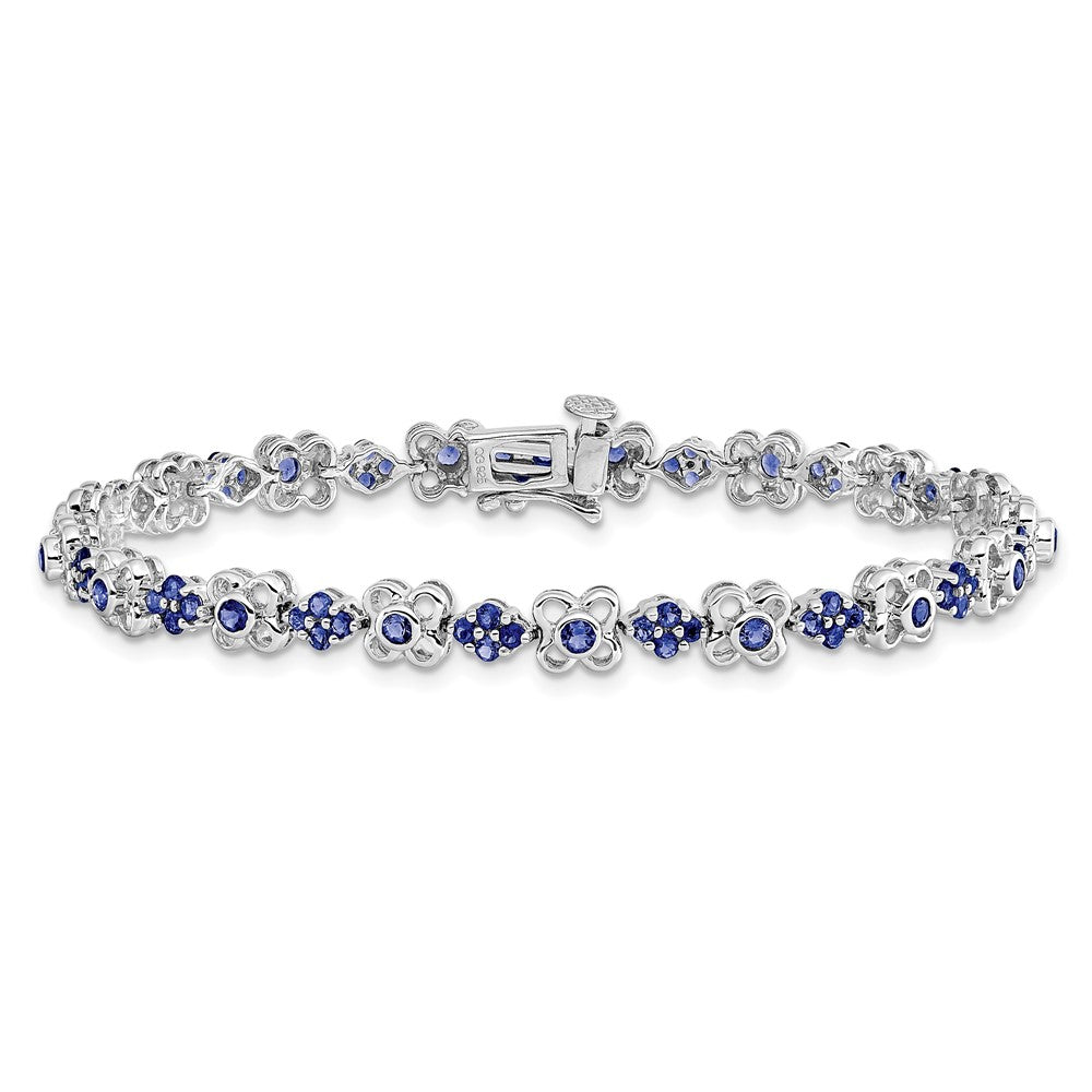 14K Gelbgold Armband mit Labor-Saphiren