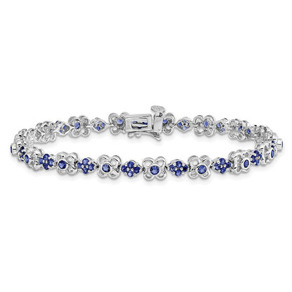 14K Gelbgold Armband mit Labor-Saphiren