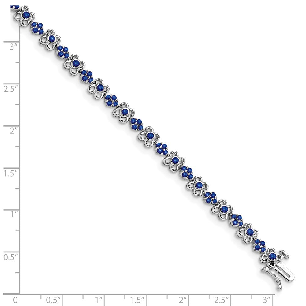 14K Gelbgold Armband mit Labor-Saphiren