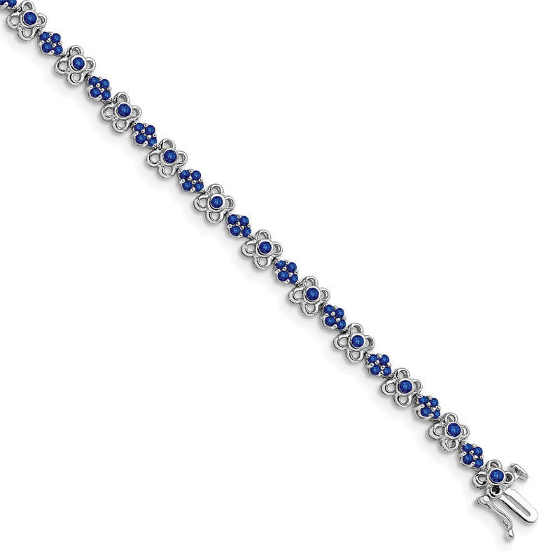 14K Gelbgold Armband mit Labor-Saphiren