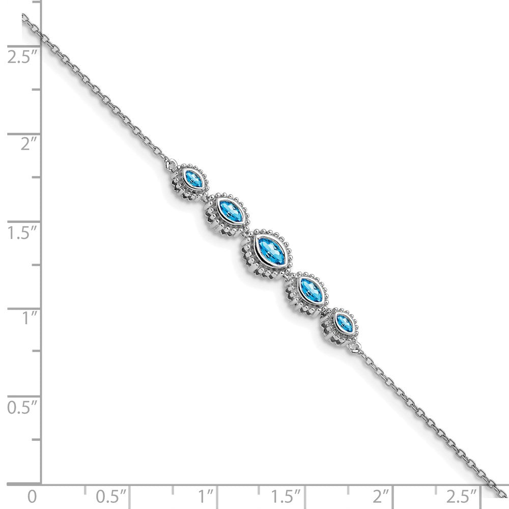 14K Gelbgold Armband mit Swiss Blue Topas im Marquise-Schliff