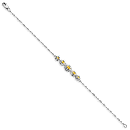 14K Gelbgold Armband mit Citrin im Marquise-Schliff