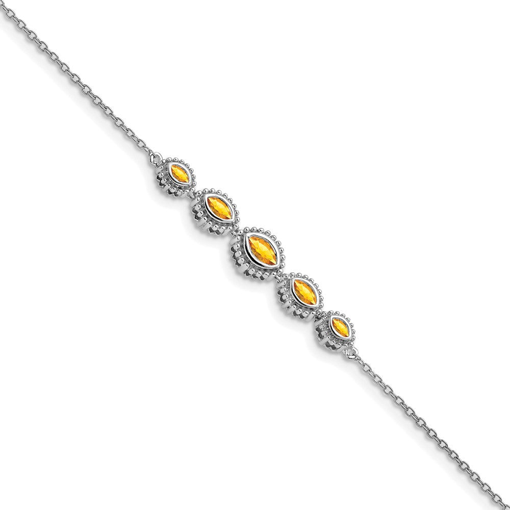 14K Gelbgold Armband mit Citrin im Marquise-Schliff