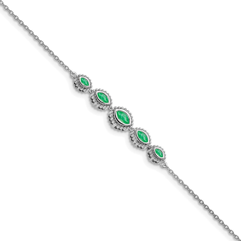 14K Gelbgold Armband mit Smaragden im Marquise-Schliff