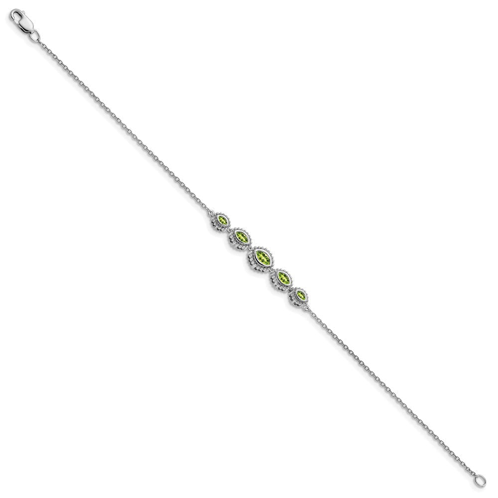 14K Gelbgold Peridot-Armband mit Marquise-Schliff
