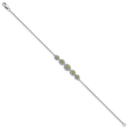 14K Gelbgold Peridot-Armband mit Marquise-Schliff