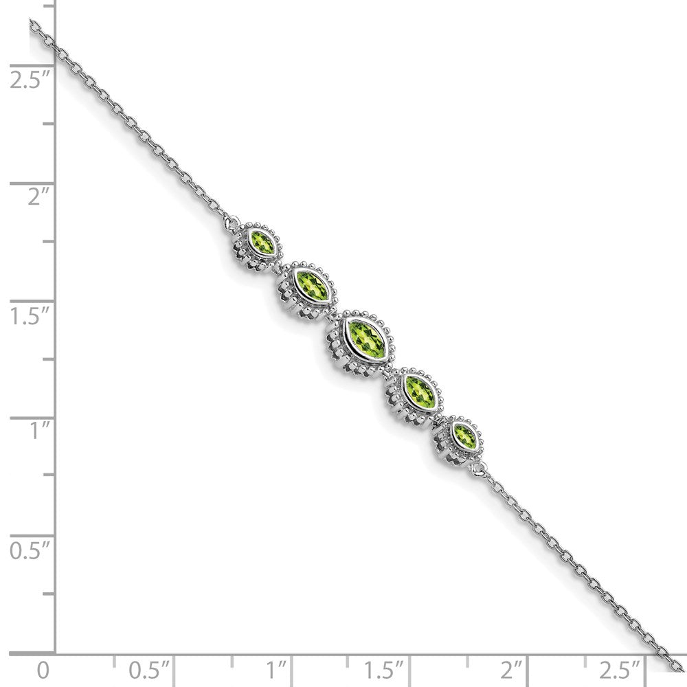 14K Gelbgold Peridot-Armband mit Marquise-Schliff