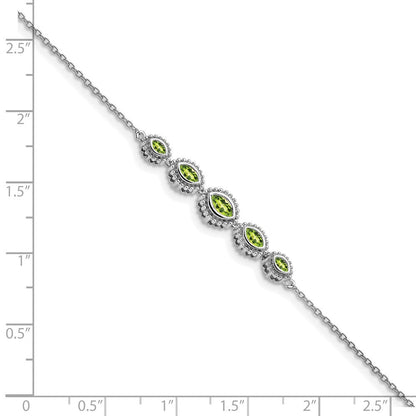 14K Gelbgold Peridot-Armband mit Marquise-Schliff