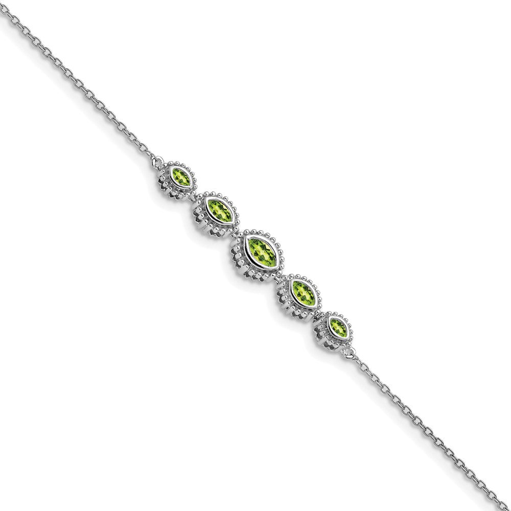 14K Gelbgold Peridot-Armband mit Marquise-Schliff