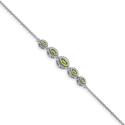 14K Gelbgold Peridot-Armband mit Marquise-Schliff