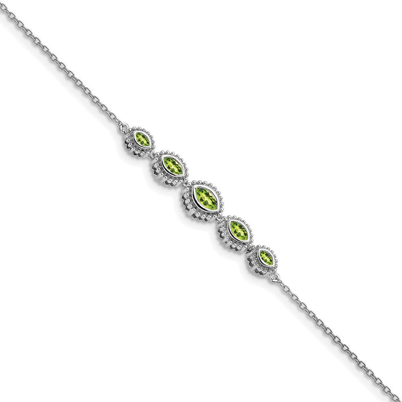 14K Gelbgold Peridot-Armband mit Marquise-Schliff