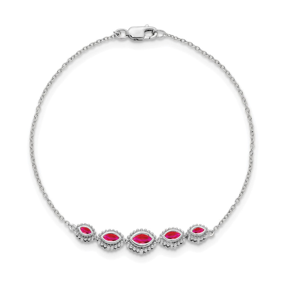 14-Karat-Gelbgold-Armband mit Rubinen im Marquise-Schliff