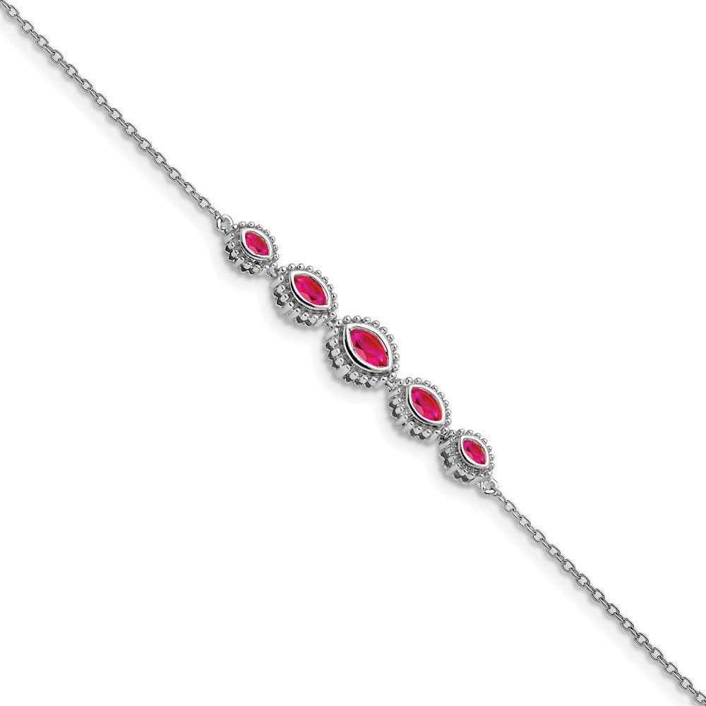 14-Karat-Gelbgold-Armband mit Rubinen im Marquise-Schliff