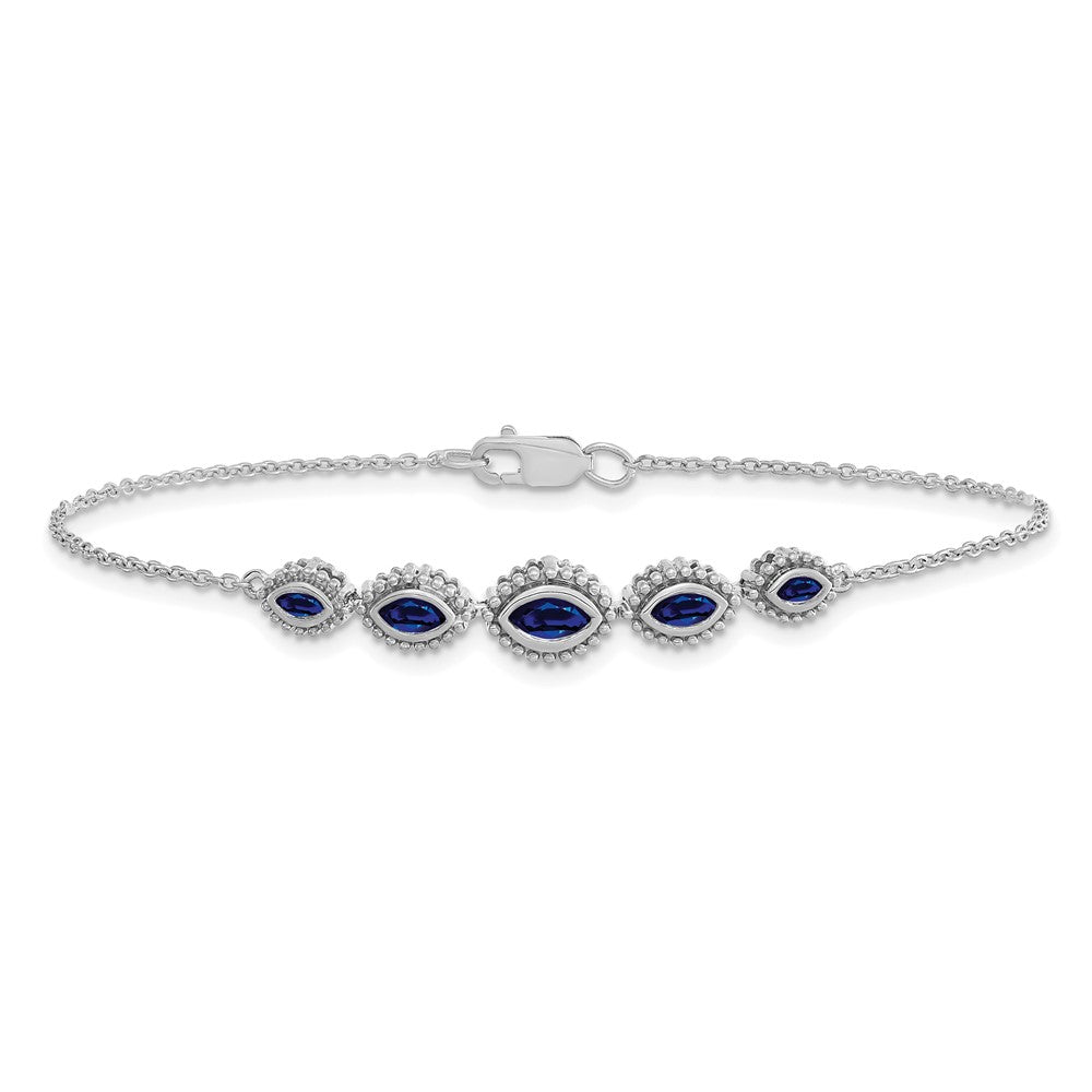 14K Gelbgold Armband mit Marquise-Saphir
