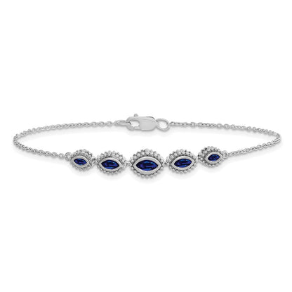 14K Gelbgold Armband mit Marquise-Saphir