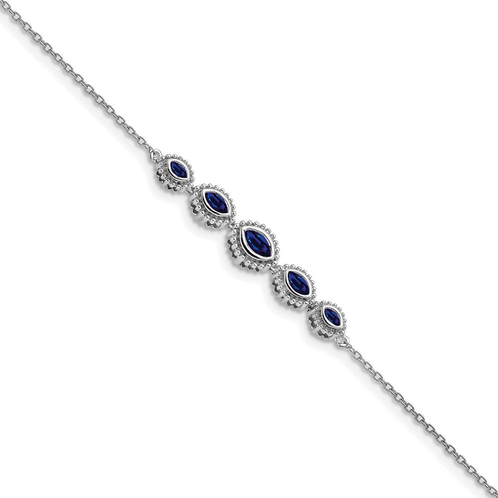 14K Gelbgold Armband mit Marquise-Saphir