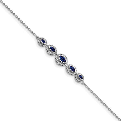 14K Gelbgold Armband mit Marquise-Saphir