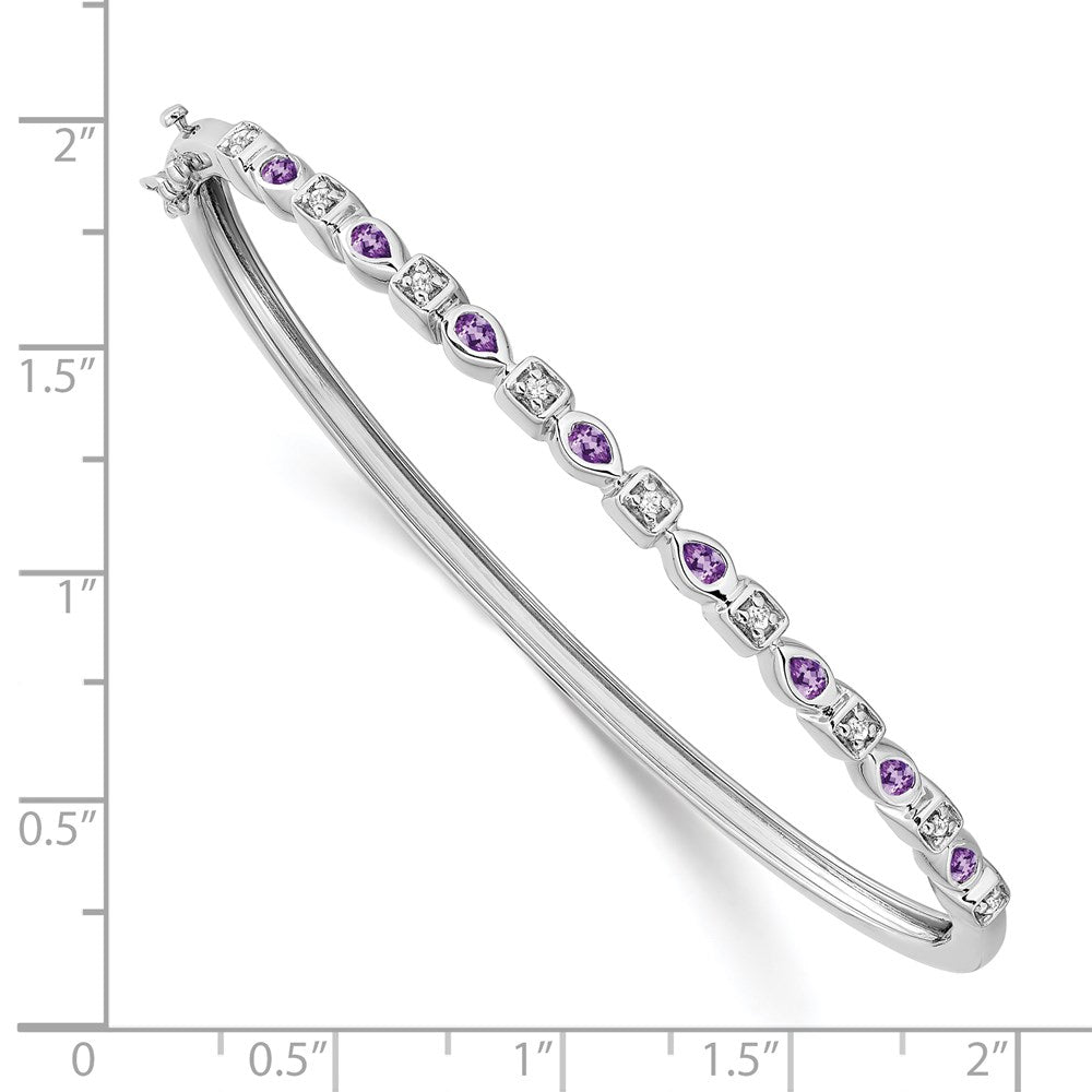 14K Gelbgold Armreif mit Amethyst und Diamant