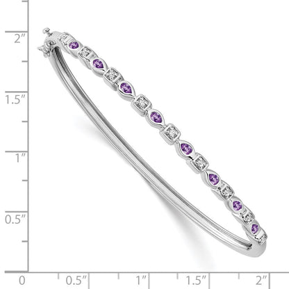 14K Gelbgold Armreif mit Amethyst und Diamant