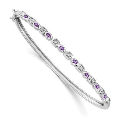 14K Gelbgold Armreif mit Amethyst und Diamant