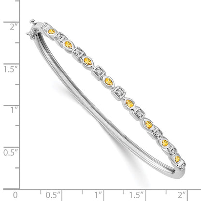 14K Gelbgold Armreif mit Citrin und natürlichen Diamanten