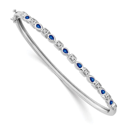 14K Gelbgold Armreif mit Saphir und natürlichem Diamant