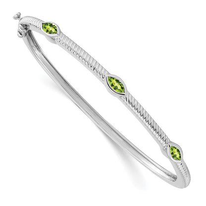 14K Gelbgold Peridot-Armreif im Marquise-Schliff