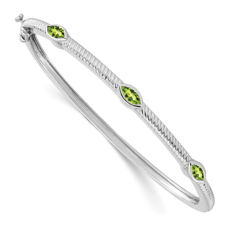 14K Gelbgold Peridot-Armreif im Marquise-Schliff