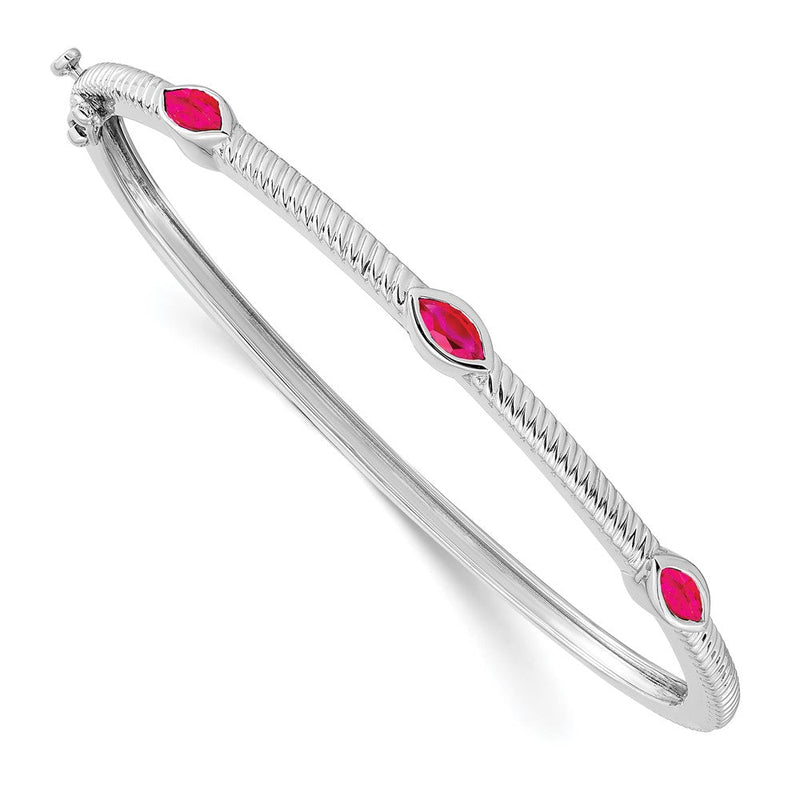 14K Gelbgold Rubin-Armreif im Marquise-Schliff
