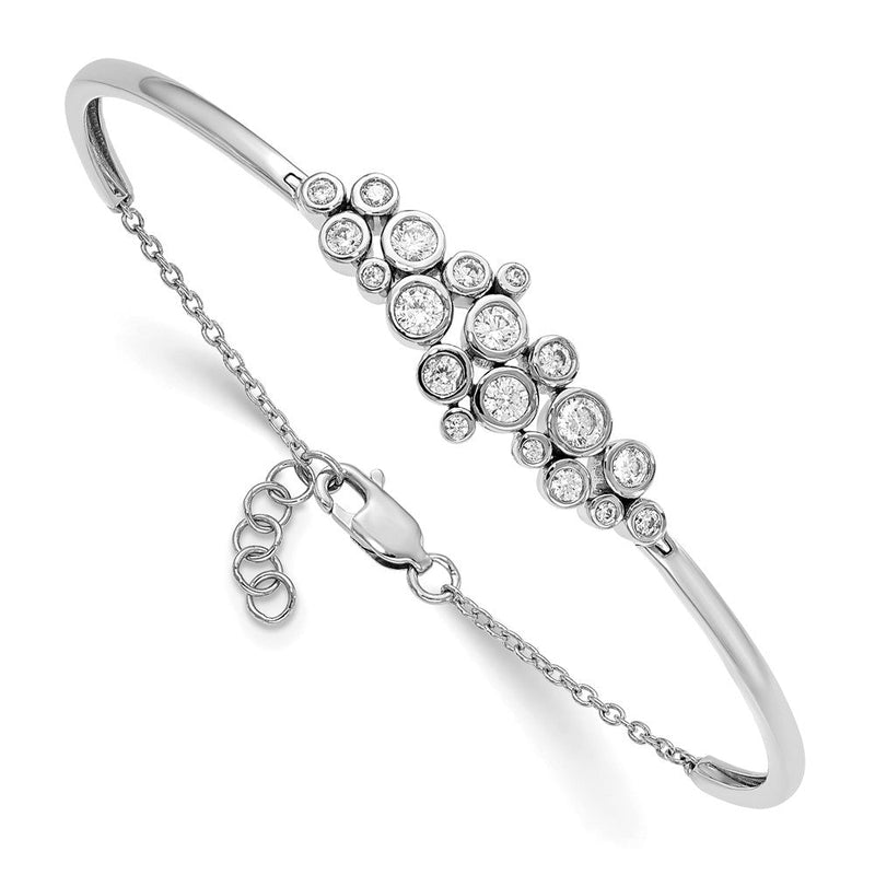 14K Weißgold Im Labor Gezüchtet Diamant Vs/si Fgh Armreif Armband