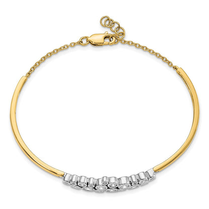 14K Bicolor Im Labor Gezüchtet Diamant Vs/si+ G+ Armreif Armband