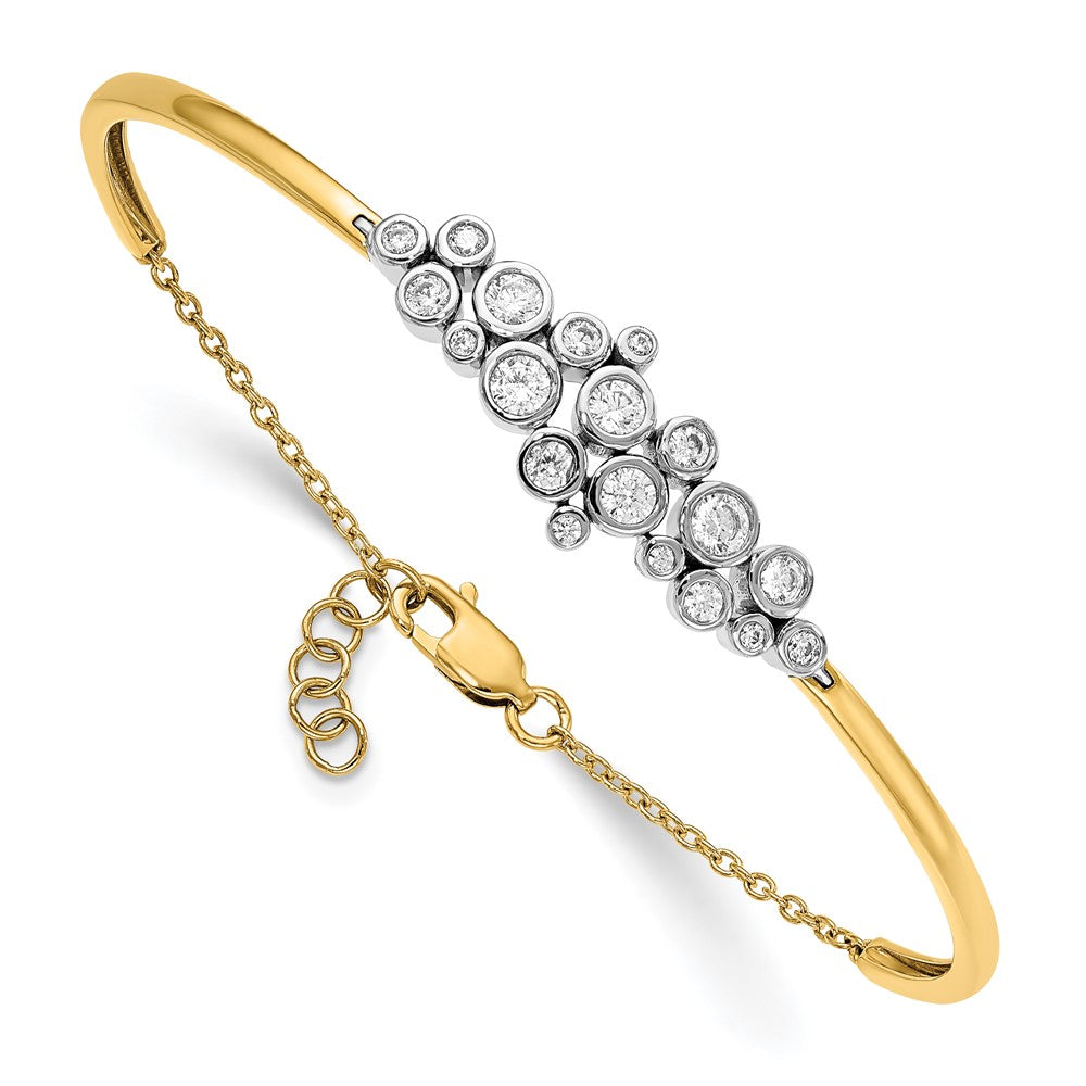 14K Bicolor Im Labor Gezüchtet Diamant Vs/si+ G+ Armreif Armband