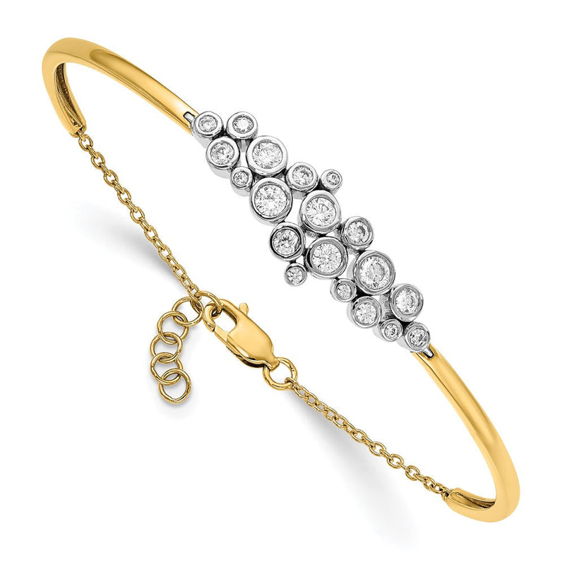 14K Bicolor Im Labor Gezüchtet Diamant Vs/si+ G+ Armreif Armband