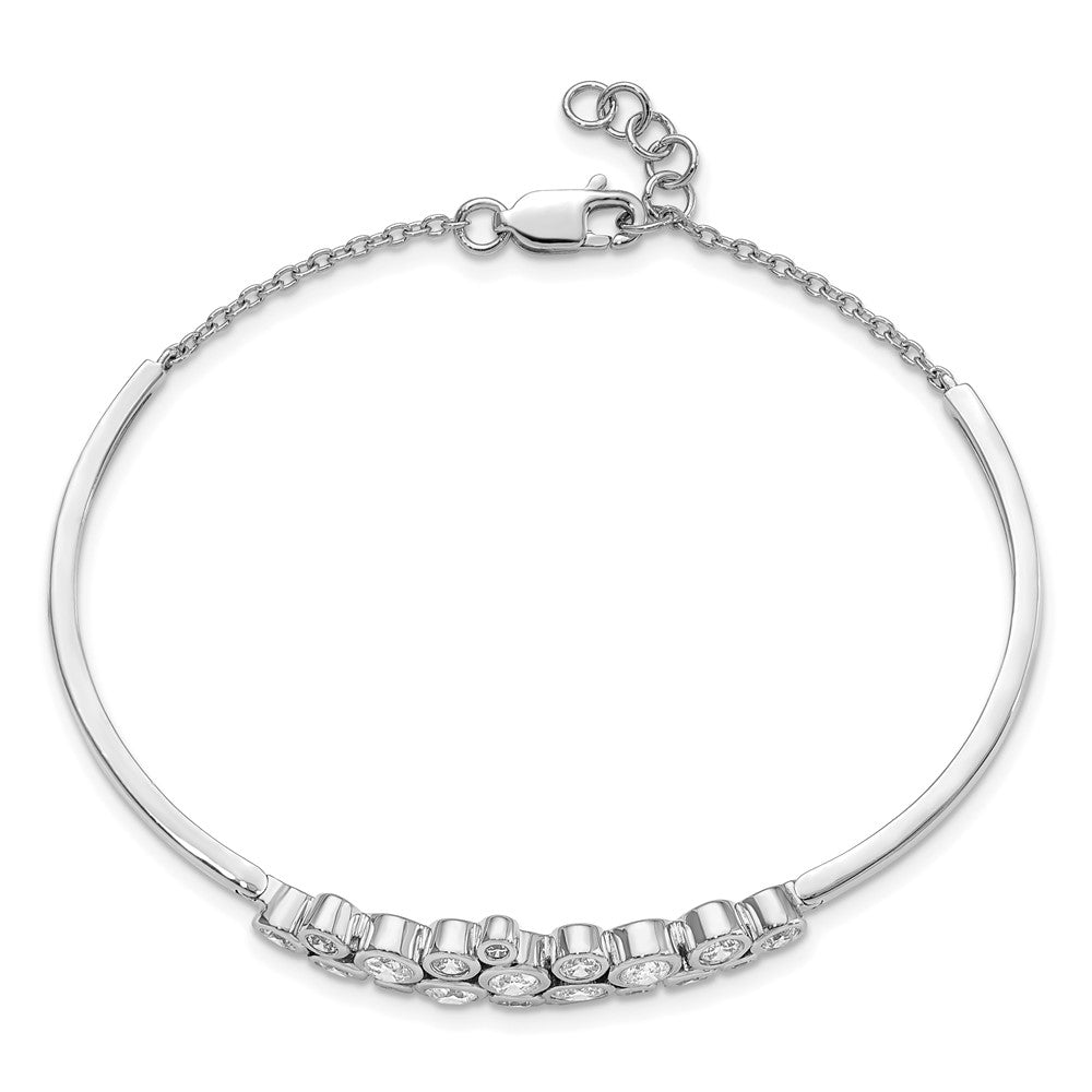 14K Weißgold 1 1/2 Ct. Im Labor Gezüchtet Diamant Vs/si+ G+ Armreif Mit.5 Zoll Extention Armband