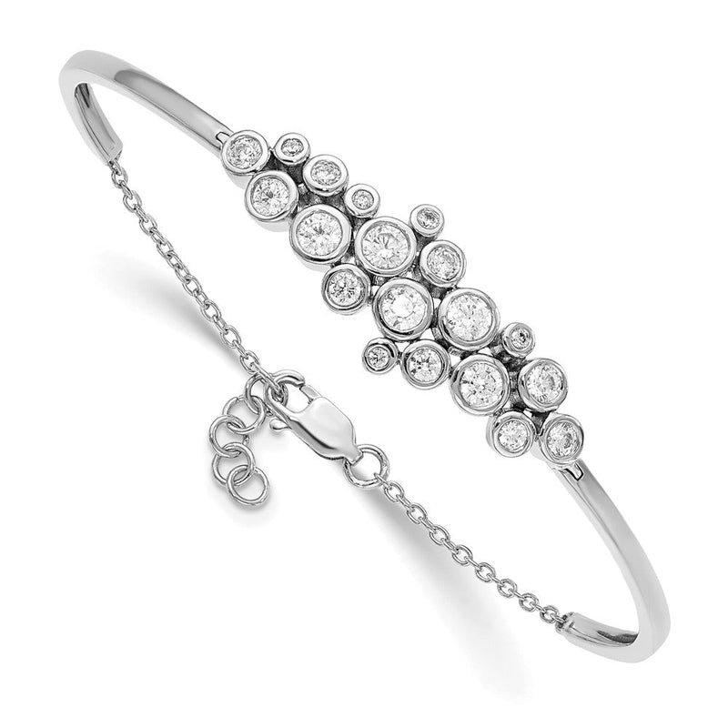 14K Weißgold 1 1/2 Ct. Im Labor Gezüchtet Diamant Vs/si+ G+ Armreif Mit.5 Zoll Extention Armband