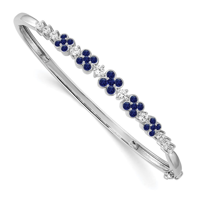 14K Weißgold Im Labor Gezüchtet Diamant. Vs/si+ G+ Erzeugt.sapphire Armreif Armband
