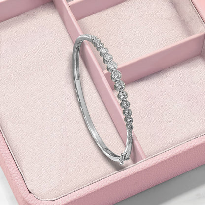 14K Weißgold 1 1/2 Ct. Im Labor Gezüchtet Diamant Vs/si+ G+ Armreif Armband