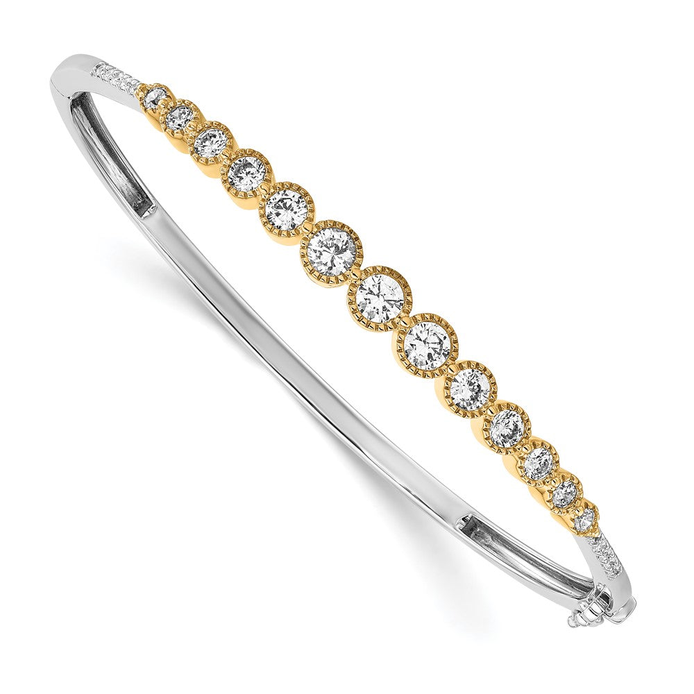 14K Bicolor Im Labor Gezüchtet Diamant Vs/si Fgh Armreif Armband