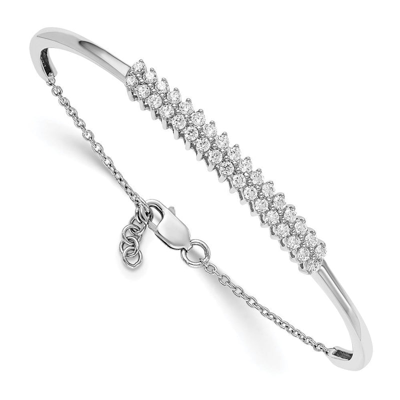 14K Weißgold 1 Ct. Im Labor Gezüchtet Diamant Vs/si+ G+ mit A.5 Zoll Extention Armreif Armband