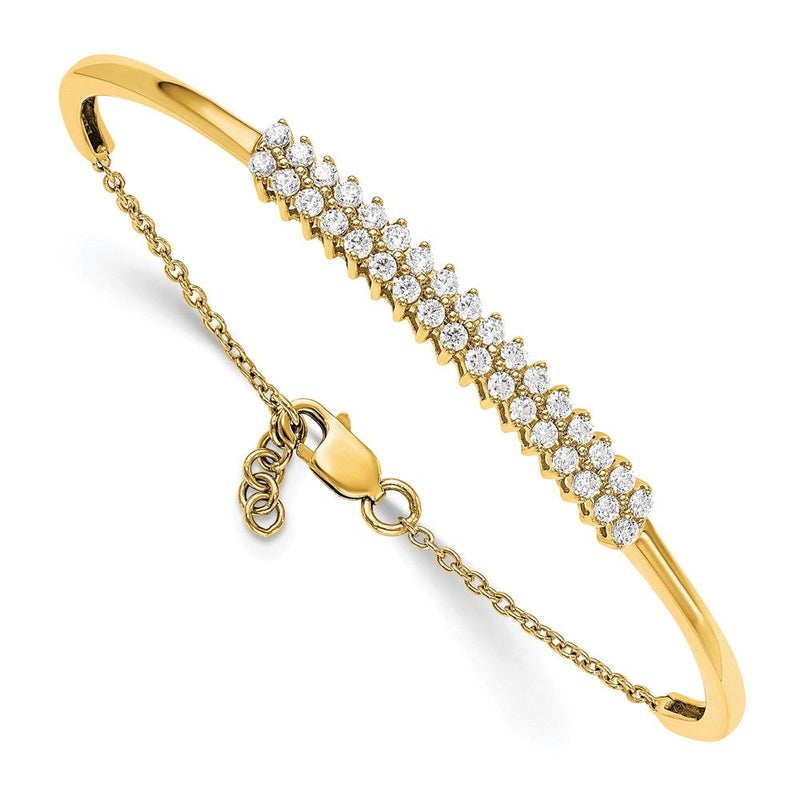 14K Gelbgold Im Labor Gezüchtet Diamant Vs/si Fgh Armreif Armband