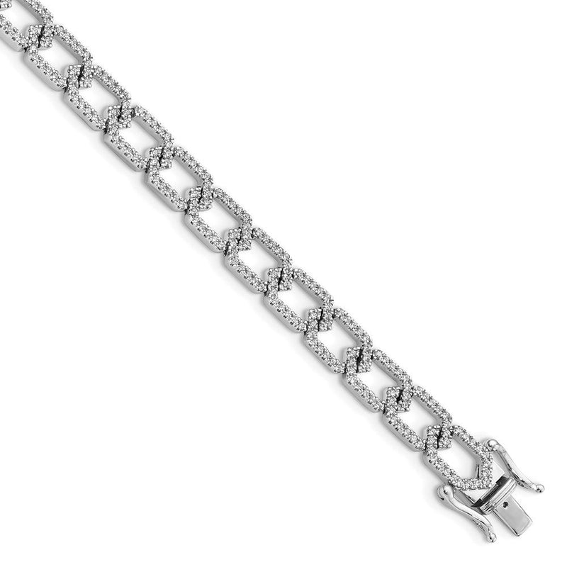 14K Weißgold 1 1/2 Ct. Im Labor Gezüchtet Diamant Vs/si+ G+ 7.5 Zoll Armband