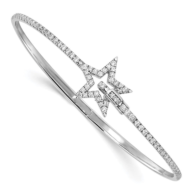 14K Weißgold 7/8 Ct. Im Labor Gezüchtet Diamant Vs/si+ G+ Stern Klappbar Armreif Armband